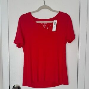 NWT Chicos Betty Button VNeck Tee